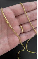 Corrente Baiana 2mm Fecho Lagosta 6,1g Banhada A Ouro 18k