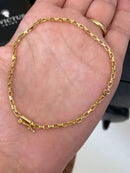 PULSEIRA VENEZIANA 3MM FECHO BOMBA 4,0G BANHADA A OURO 18K