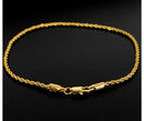 Pulseira Baiana 2mm Fecho Lagosta 2,4g Banhada A Ouro 18k