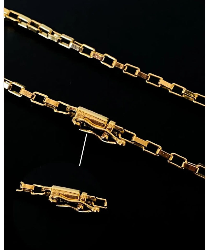 Corrente Veneziana 3mm Fecho Bomba 11g Banhada A Ouro 18k