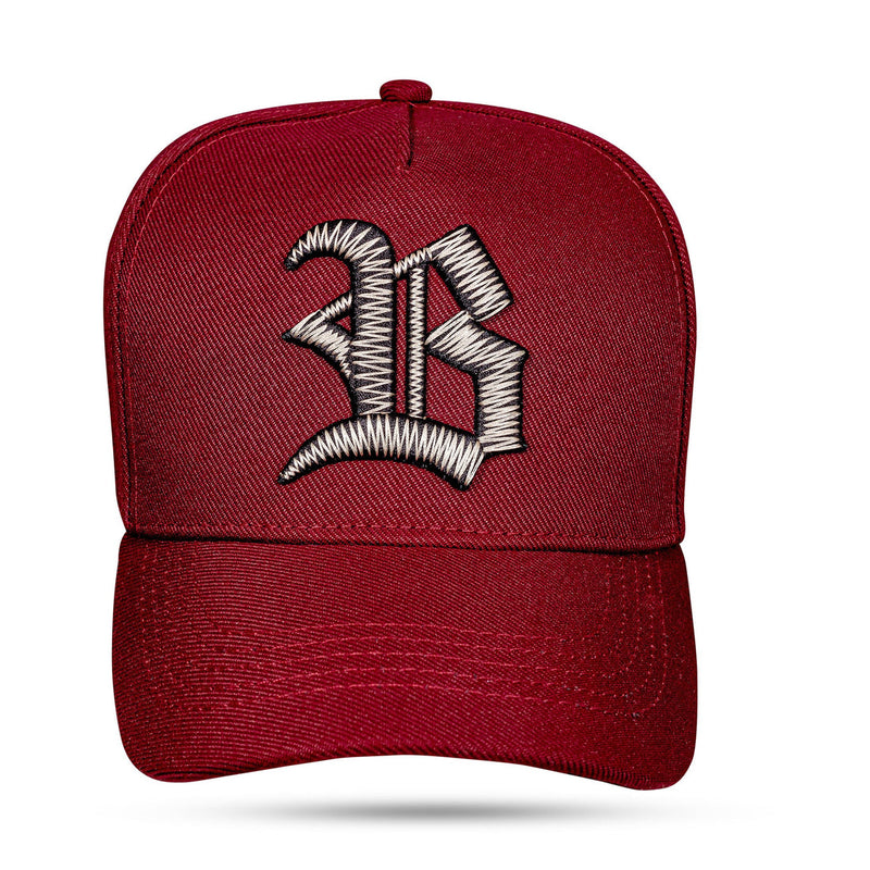 Boné Vinho Snapback Alto Relevo Zig Zag Bege