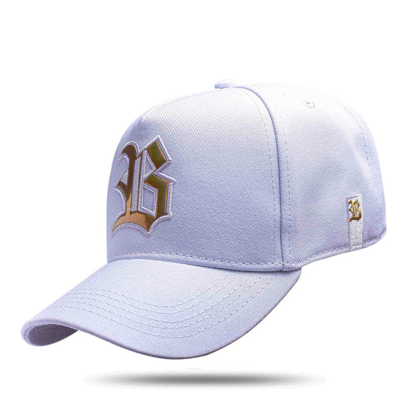 Boné Snapback Branco Logo Holografic Dourado